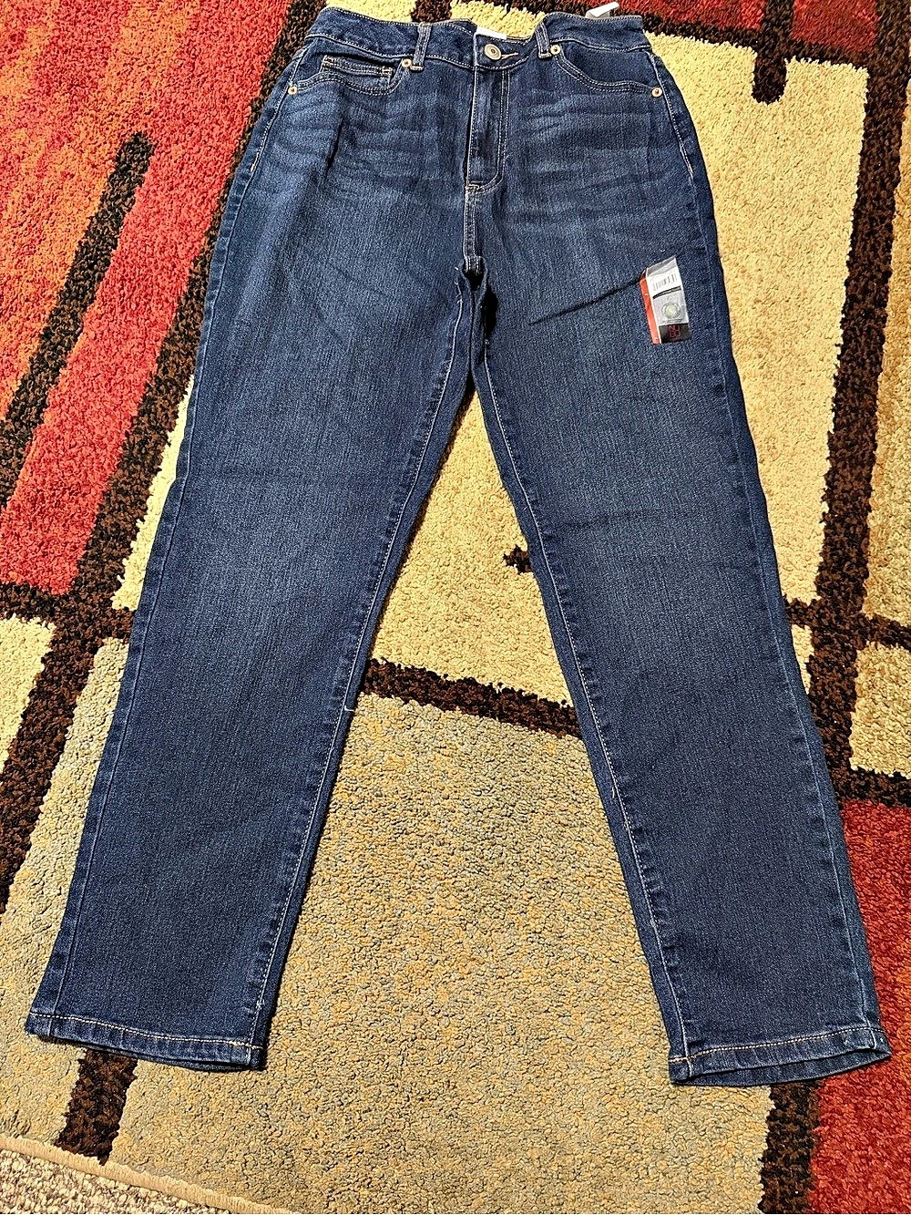 Womens No Boundaries Juniors Straight Leg Denim Jeans Medium Wash Blue